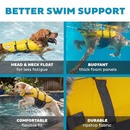 Outward Hound Granby Splash Yellow Dog Life Jacket, Large - color: Yellow, size: Large (Chest Girth: 28"-32")