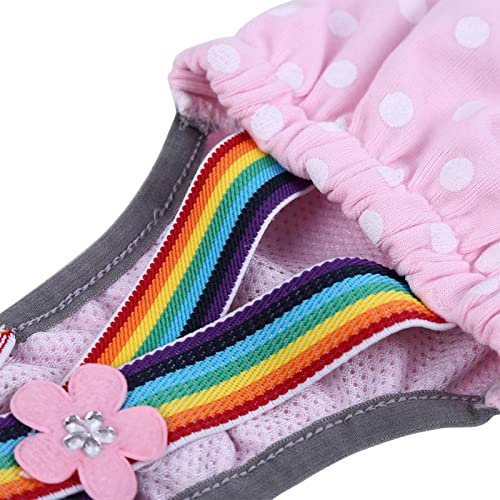 Zerodis 6 Different Size Dog Puppy Diaper Nappy, Physiological Sanitary Design Menstrual Suspender Color Rainbow Label Dog Puppy Diaper Nappy