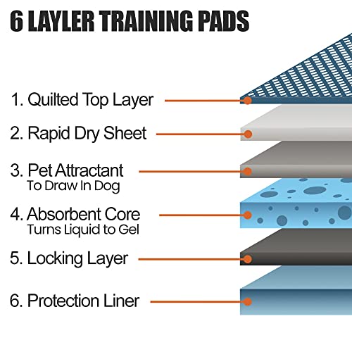 BV Puppy Pads XL 20 Count 34"x28" - Leak-Proof Pee Pads for Dogs with 6-Layer Design, Rapid Dry Sheet & Attractant - Dog Pad Extra Large with Odor Control - Perfect for Big Dogs & Indoor Use - size: XL / 20-Count (Standard)