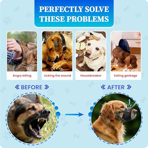 Dog Muzzle for Small Dogs - Soft Nylon Breathable Muzzle for Small Dog with Air Mesh | Adjustable Dogs Muzzles to Prevent Biting | Puppy Mussels for Grooming Barking Chewing Allows Panting Drinking - size: Small