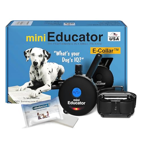 E-Collar ET-300 / ET-302 Dog Training Collar System with Remote - 1/2 Mile Range - Waterproof, Vibration, Sensation - Includes eOutletDeals Pet Towel (1 Dog System - ET-300 Black) - size: 1 Dog System - ET-300 BLACK