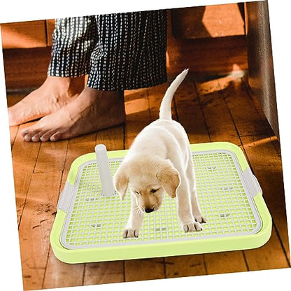 Kisangel Dog Pee Pads Mesh Pet Toilet Plastic Puppy Potty Tray Slide Dog Potty Pet Cage - color: Light Green