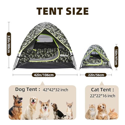 GDanes Camouflage Dog Tent House - Portable Indoor/Outdoor Dog Bed with Soft Pad for Large Dogs, 42 x 42 x 32 Inches - style: Camo