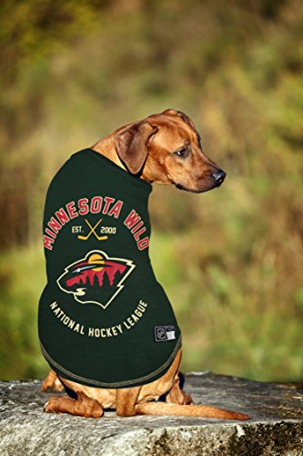 NHL Minnesota Wild Tee Shirt for Dogs & Cats, X-Small. - Are You A Hockey Fan? Let Your Pet Be An NHL Fan Too! - color: Minnesota Wild, size: X-Small