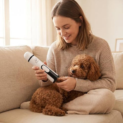 2026 Upgraded Pet Nail Grinder for Dogs & Cats, 5-Speed Quiet Dog Nail Trimmer with LED Light, 45dB Low Noise Painless Paw Grooming for Small Medium Large Pets (White)