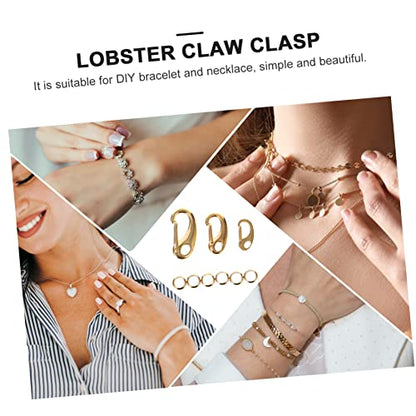 Toyvian 3Pcs Stainless Steel PET Tag Clips with Quick Release Hooks for Dog and Cat Collars Sturdy Lobster Connectors with 6 Rings