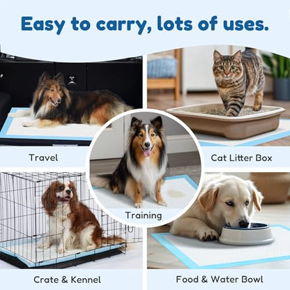 Super Absorbent Waterproof Dog and Puppy Pet Training Pad, Housebreaking Pet Pad, 50-Count Extra Middle-Size, 28’’X34’’, Blue