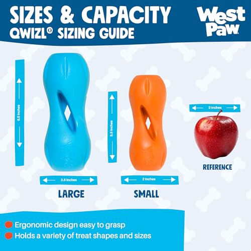 West Paw Zogoflex Qwizl Interactive Treat Dispensing Dog Puzzle Treat Toy for Dogs, Granny Smith, Large - color: Granny Smith, size: Large