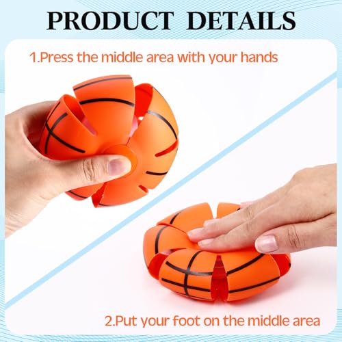 Abbylike 3 Pcs Doggy Disc Balls, Chewable Foldable Pet Toy Flying Saucer Ball with Baseball Soccer Basketball Design, Throw Dog Flying Disc Magic Toy for Outdoor Game