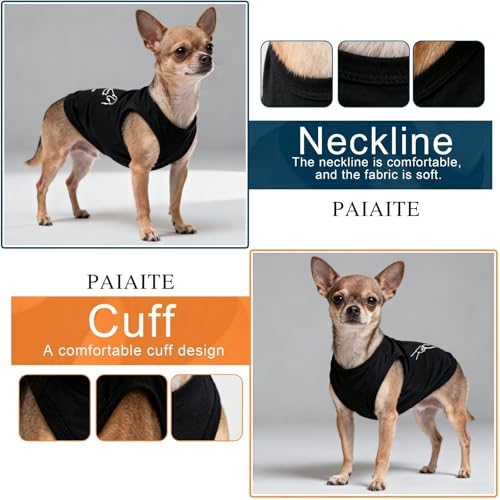 Discover Cozy Cotton Canine Wear: Lightweight, Breathable and Soft, Dog Shirt Vest with Eye-Catching Graphics(HIGH Five), Keeping Your Furry Friend Warm and Comfy! Black 3XL - color: Black DOG, size: 3XL-(30~60lb) | Back(~22.8")