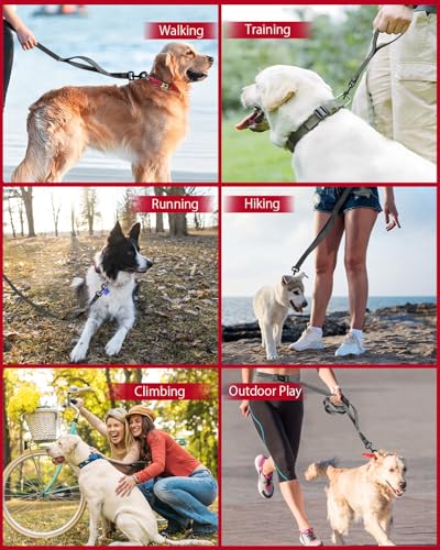 Hands Free Dog Leash, 5.1-8.9Ft Crossbody Long Leash, Waist Dog Belt for Small & Medium Dogs, City Walking & Running Outdoor Hiking &Travel etc. (Black) - color: Black