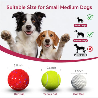 Dog Toys for Small Medium Dog to Keep Them Busy, Smart Interactive Dog Toys, Automatic Moving Bouncy Dog Balls 3-Modes with Lights, Motion Activated Rolling Dog Balls, Mental Stimulation, E-TPU Red - color: Red