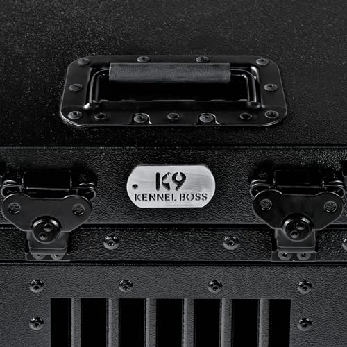 K9 Kennel Boss Aluminum Collapsible Dog Crate, Heavy Duty Folding Kennel - Small (Black) - color: Black, size: 30.6"L x 22.8"W x 25.7"H