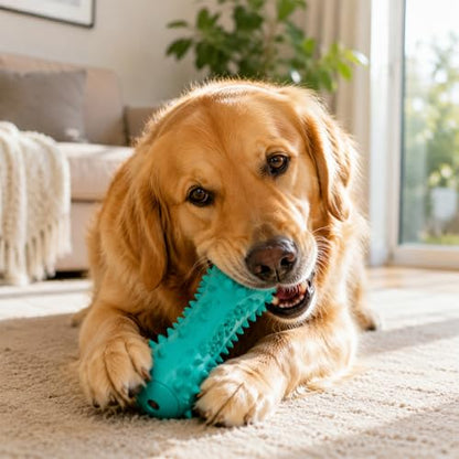 Carllg Puppy Teething Chew Toys, Dog Toys for Aggressive Chewers, Indestructible Tough Durable Toothbrush Toys, Squeaky Interactive Dog Toy for Small Medium Large Breed