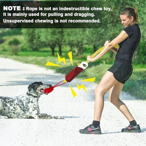 ETIAL Interactive Dog Tug Toy,Indestructible Dog Toys for Aggressive Chewers,Tough Squeaky Dog Rope Toys for Training,Tug of War Dog Toy Balls for Medium & Large Dogs (Eagle) - style: Eagle