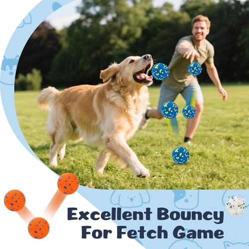HIPPIH Dog Balls Interactive Tennis Balls for Dogs, Dog Toys for Aggressive Chewers, Tough Puppy Chew Toys for Teething, 3" Fetch Ball Water Toy for Small/Medium Breed, High Bouncy & Floating, 3 Pack