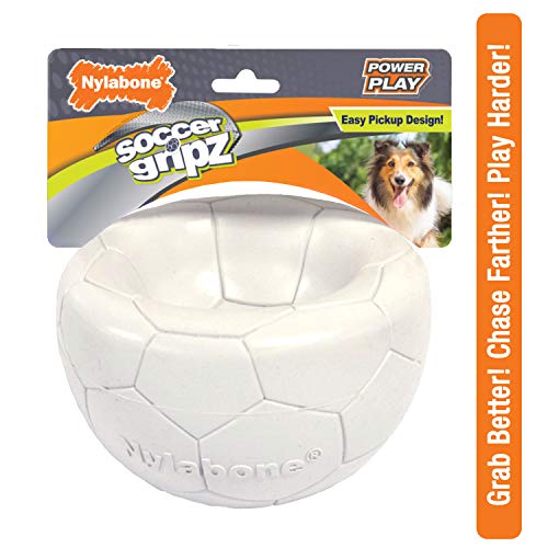 Nylabone Power Play Gripz Felt Soccer Ball Rubber Fetch Toy, Squeaky Ball for Dogs, Medium (1 Count) - size: Medium (1 Count), style: Soccer