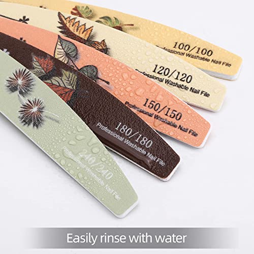 25 Pieces Nail Files and Buffers Mixed Grit, 100/120/150/180/240 Grits Reusable Emery Boards for Acrylic Files and Natural Nails - size: 25 Count (Mixed Grit)