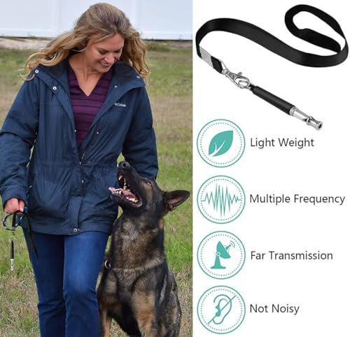 2 Pack Dog Whistle, Dog Whistle to Stop Barking Neighbors Dog, Adjustable Ultrasonic Silent Dog Whistle, Professional Recall Dog Training Whistles, with Lanyard (Pink) - color: Pink
