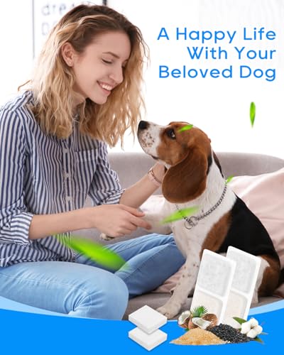12+12 Pack Dog Water Bowl Filter Replacement for Large Dogs Compatible with 3.4Gal/13L Pet Fountains, Carbon Filters and Sponge Filters for Dog Fountain Water Bowl, Pet Water Filter