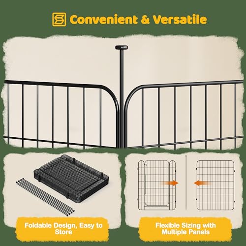 Yaheetech Expandable Dog Playpen, 8 Panel 32 inch Puppy Playpen with Door Indoor/Outdoor Pet Fence for Small Medium Dogs - size: 32 inch