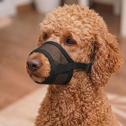 Dog Muzzle for Small Dogs – Adjustable Soft Velcro with Air Mesh Small Dog Muzzle | Perfect for Barking and Biting Prevention | Puppy Mussels for Grooming Allows Panting & Drinking - size: Small ( 4.7” - 5.9” )
