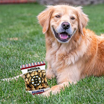 Pets First NHL Boston Bruins Crinkle Fine Plush Dog & Cat Squeak Toy - Cutest Stadium Peanuts Snack Plush Toy for Dogs & Cats with Inner Squeaker and Beautiful Hockey Team Name/Logo - color: Boston Bruins, style: NHL Peanut Snack Toy