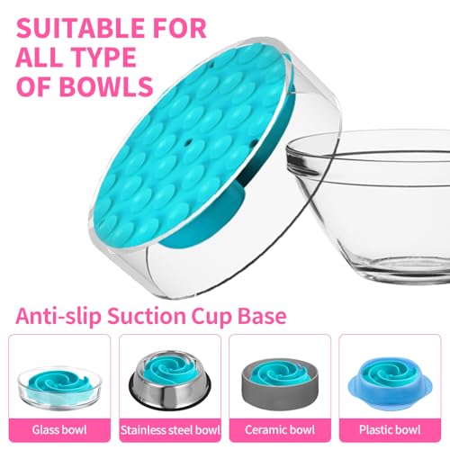 Slow Feeder Dog Bowls Insert, Bestalk Soft Silicone Slow Eating Feeder Insert with Suction Cups for Small, Medium and Large Dogs, Fit into Basic and Elevated Dog Bowls, Teal - color: Teal, size: S