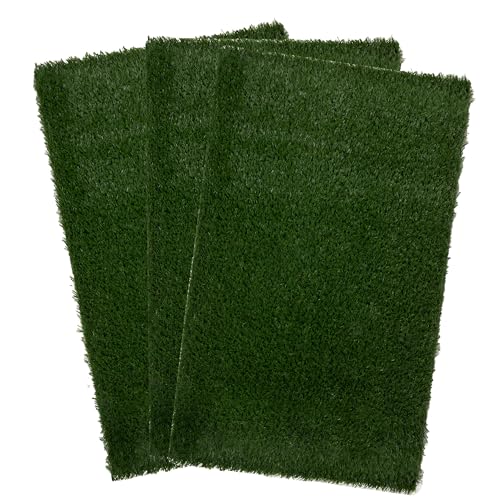 Artificial Grass Puppy Pee Pad for Dogs and Small Pets - Set of Three 35.5X23.5 Inch, Reusable 4-Layer Turf Pads for Dogs - Indoor and Outdoor Fake Grass Potty Pet Supplies by PETMAKER - size: XL 4-Layer Replacement Pads