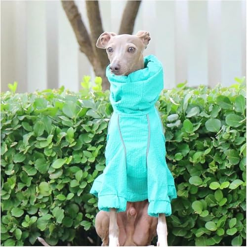 Large Dog Rain Jacket Greyhound Windbreaker Raincoat High Collar Adjustable Reflective Pet Clothes Rainproof Quick-Drying Jacket Coats for Whippet Dogs - color: Green, size: 2XL