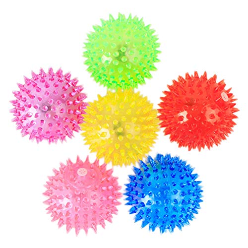 Zerodis Light Balls Flashing Elastic Ball, Glowing Pet Spiny Ball Light Up Spiky Dog Balls Interactive Pet Toys for Puppy, Cats, Dogs (a)