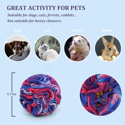 Ablechien Snuffle Ball for Dogs, Sniffle Interactive Treat Toy, Washable Puppy Treat Toy, Foraging Puzzle Ball Toy, Mind Games for Dogs, Enrichment Dog Toys - color: Violet
