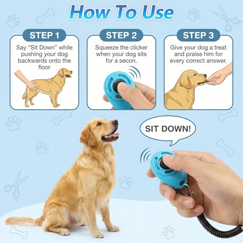 30 Pcs Dog Training Clicker with Wrist Strap, Pet Behavioral Training Clickers for Puppy Dogs Cats Birds Horses, Multicolor