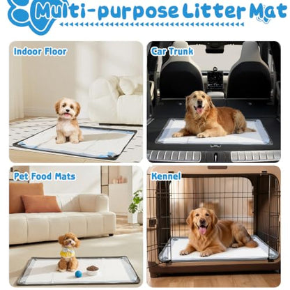 Pee Pad Holder for Dogs, 36" x 25" Non-Slip Silicone Dog Puppy Pad Holder, No Spill Raised Lip High Edge,Portable, Magnetic fixation，Leak-Proof Mat Holder, Square Potty Trays for Home Floor Protection - size: 36" x 25"