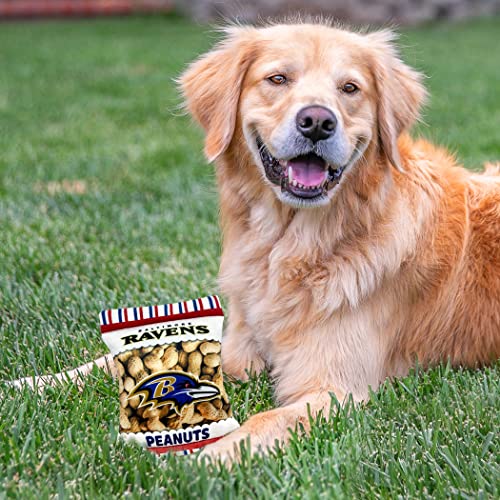NFL Baltimore Ravens Crinkle FINE Plush Dog & CAT Squeak Toy - Cutest Stadium Peanuts Snack Plush Toy for Dogs & Cats with Inner Squeaker & Beautiful Baseball Team Name/Logo - color: Baltimore Ravens, style: STADIUM PEANUTS SNACK