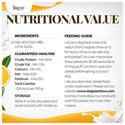 Dogsee Yak Cheese Himalayan Dog Chews 1lb (Medium - 6 Bars), 100% All Natural, 60% Protein, Dog Treats Medium Breed, Yak Chews Long Lasting for Aggressive Chewers, Raw Hide Free - size: Medium (Pack of 6)