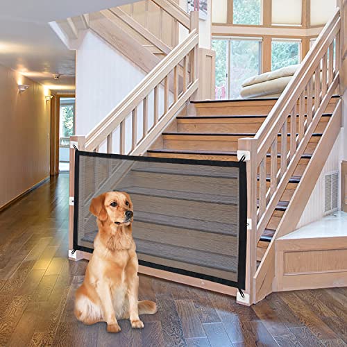 NWK Magic Dog Gate for Stairs Pet Gate for The House Providing a Safe Enclosure for Pets to Play and Rest, 6 Hooks Design (50'' X 30'') - size: 50'' X 30''
