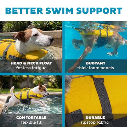 Outward Hound Granby Splash Yellow Dog Life Jacket, Small - color: Yellow, size: Small (Chest Girth: 16"-20")