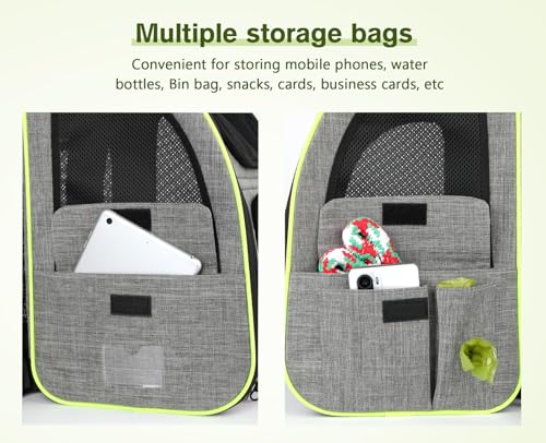 pecute Cat Backpack Carrier Expandable, Cat Backpack with Curtain - color: Grey with Shade Cover, size: 12.6"L x 10.2"W x 16.5"H