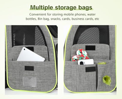 pecute Cat Backpack Carrier Expandable, Cat Backpack with Curtain - color: Grey with Shade Cover, size: 12.6"L x 10.2"W x 16.5"H