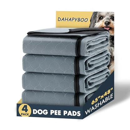 DAHAPYBOO Extra Large Washable Pee Pads for Dogs 65x48,4 Pack | Reusable Puppy Pads for Dogs Non-Slip Waterproof Pet Training Pads for Crate, Playpen, Bed, Sofa,Whelping Box, Potty Training - size: 65X48-4P