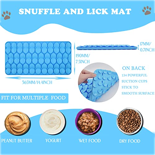 Silicone Snuffle Mat for Dogs Slow Feeder Lick Mat with Suction Cups Dogs Sniff Mat Dogs & Cats Entertainment Toys for Boredom(Blue) - color: Blue
