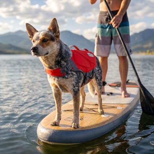 Outward Hound Dawson Swim Red Dog Life Jacket, Medium - color: Red, size: Medium (Chest Girth: 21"-27")