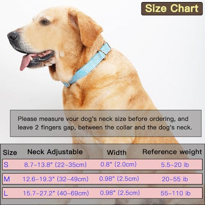 Glare Hot Pink Dog Collar Leather and Nylon Double Layer Thickened Design Adjustable Durable Heavy Duty Dog Collars with Quick Release Metal Buckle for Small Medium Large Dogs M,Neck 12.6-19.3" - color: Pink, size: M-(neck adjustable 12.6-19.3" width 0.98