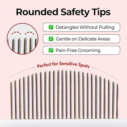 JAYU PET Facial Grooming Comb | Dog Eye Combs, Stress-free Eye Gunk Remover for Dogs & Cats, Pet Facial Brush, Cat Grooming Kit - size: 1ea