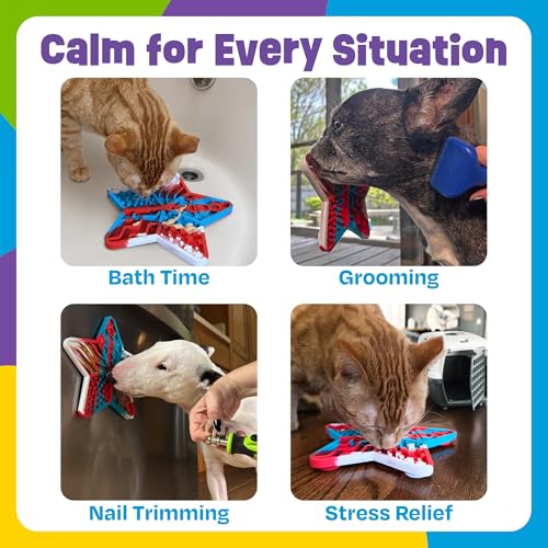 Brightkins Stars 'n' Stripes Lick Mat Mental Stimulation for Dogs,Feeding Treat Mats for Dogs and Cats,Enrichment Dog Food Mat,Puppy Training Tools,Cat Feeder Toy,Dog Toys Boredom,Slow Pet Feeder