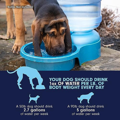 Petmate Big Blue Outdoor Water Bowl, 5 Gallons, (Water Jug Not Included), Made in USA | Jug not included, extra large refill station design, keeps multiple thirsty companions hydrated, sturdy and easy to clean