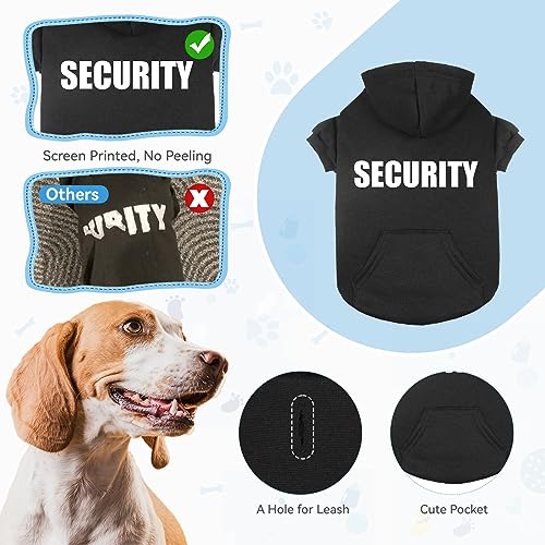 Dog Sweaters for Small Dogs Security Sweater Soft Brushed Fleece Pet Clothes Dog Hoodie Sweatshirt with Pocket(XS) - size: X-Small