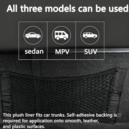 2PCS Car Cargo Net with Adhesive Tape,Storage Mesh Pocket(9.8×23.6in) - size: 23.6*9.8in