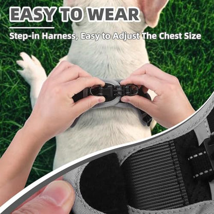 PUPTECK Dog Harness Small Sized Dog, Step in Adjustable Reflective Dog Vest Harness Escape Proof, No Pull Soft Padded Harness Easy Control, Black, XS - color: Black, size: XS (CHEST: 11.5"-16")